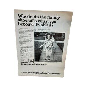 1973 State Farm Insurance Girl Jumping Rope Original Print Ad 70s